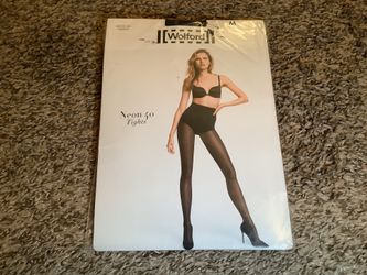Wolford neon 40 tights, semi sheer, color sapphire blue, size: M