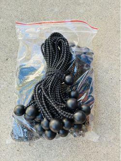 9” Heavy Duty Ball Bungee Cord in Black (100-Piece)