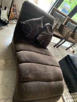 Suede brown chaise