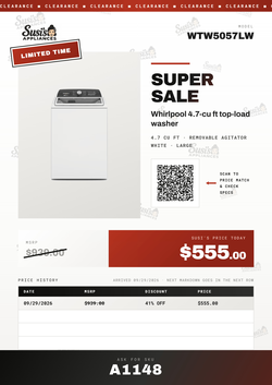Whirlpool WTW5057LW Washer