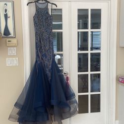 J’adore Evening size 6. Evening gown, pageant dress, prom, blue, beaded.