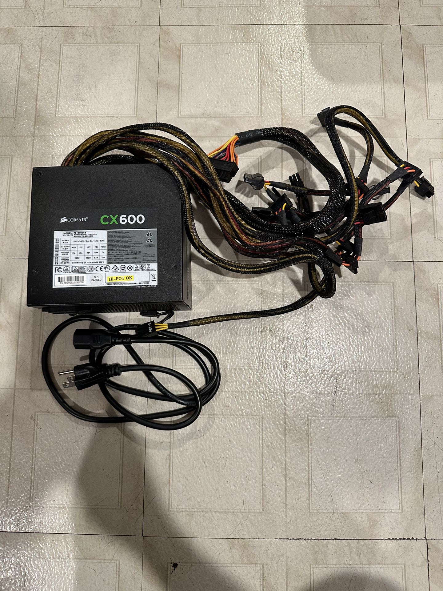 Corsair CX600 Supply for Sale in North NY -