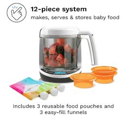 Baby Brezza One Step Baby Food Maker Deluxe – Auto shut Off, Dishwasher Safe Cooker and Blender to Steam + Puree Organic Food for Infants + Toddlers -