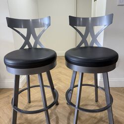 2 Two Modern Counter Height Swivel Barstools 
