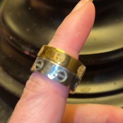 Silver & Gold Stainless Steel Ring Available Size 5.5 