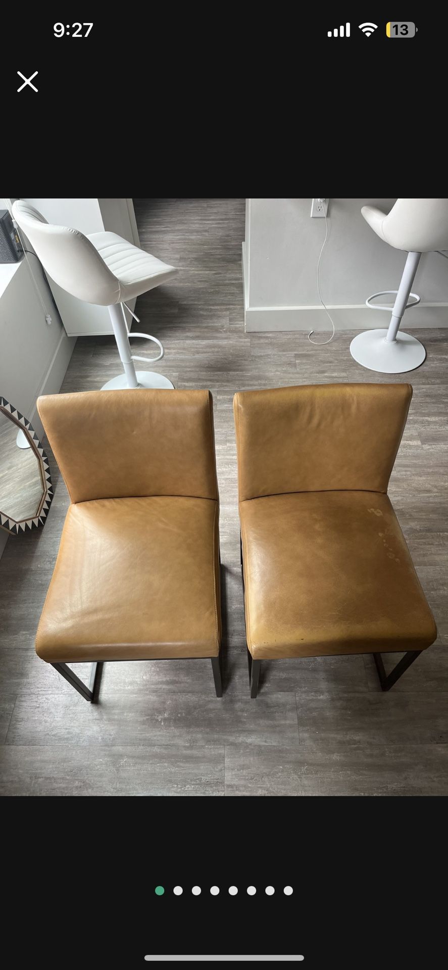 Cigar Leather & Metal Chairs