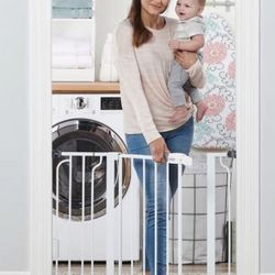 Regalo Easy Step 38.5-Inch Wide Walk Thru Baby Gate, Includes 6-Inch Extension Kit, Pressure Mount Kit, Wall Cups