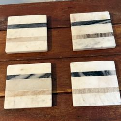 Home Square Real Marble Coasters