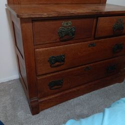 "Antique" Dresser And Mirror