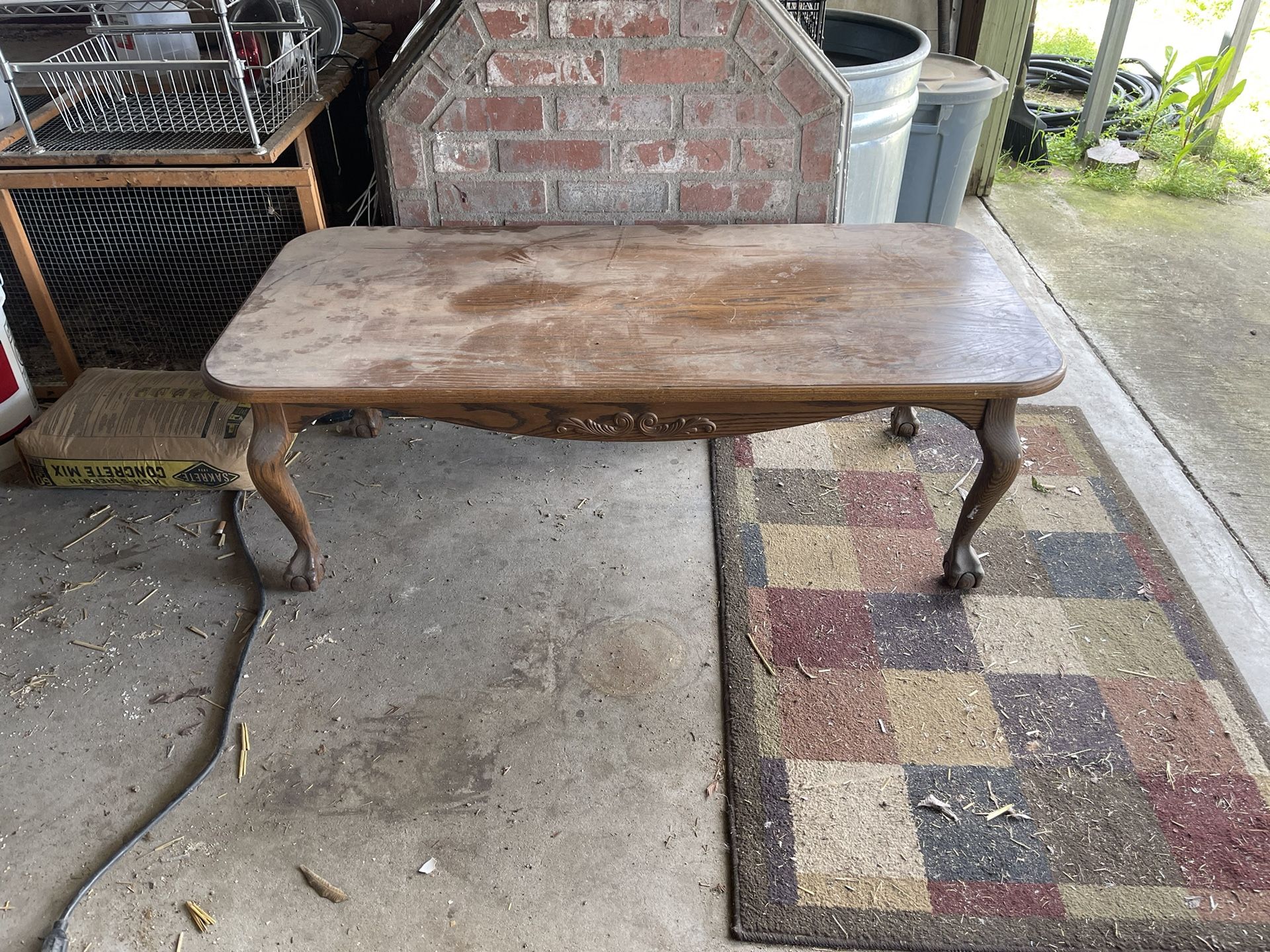 Solid Oak Table. $50 Obo Has Drawer. Really Nice