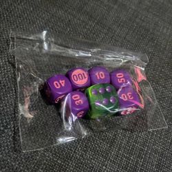Pokemon Prismatic Purple Dice and Green Translucent  Damage Counter Ex
