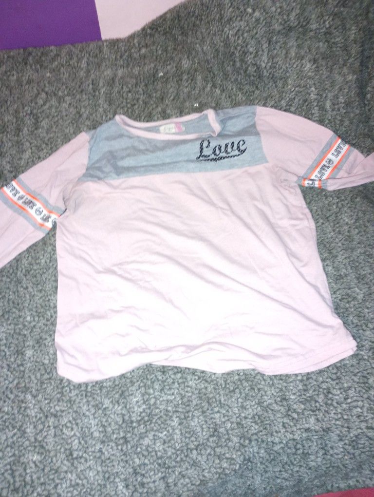 Pink And Grey Half Sleeves Shirt