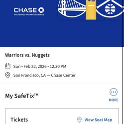 Golden State Warriors Versus Denver Nuggets Tickets 02/22/2026