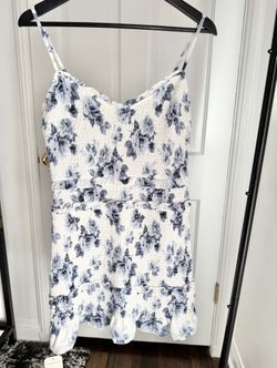 Abercrombie & Fitch - White Floral Smocked Mini Dress, Size Large