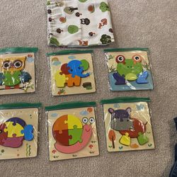 6 Wooden Children’s  5 Piece Puzzles