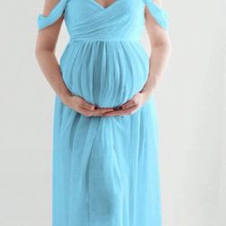 Blue Dress For Pregnent Women