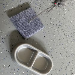 Cat Dish And Cat Toy 