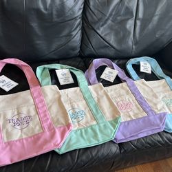 Trader Joe’s Mini Tote Bag Pastel Colors NWT