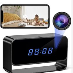WiFi Hidden Camera Clock, FHD 1080P Wireless Spy Camera, Nanny Cam with Night Vision for Indoor Home Office Security