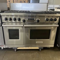 Wolf 48”Wide Dual Fuel Range Stove Stainless Steel With Grill