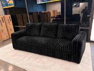 Jumbo Corduroy Pull-Out Sofa Bed – Gray or Black Sleeper Sofa