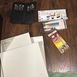 Paints, Canvas, And Brushes