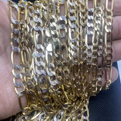 Oro Solido 14k Italiano Linda’s Cadenas Figaro