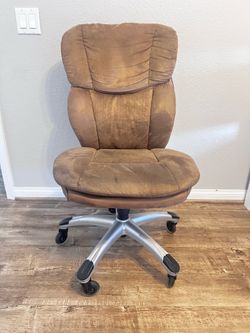 Suede brown office chair.