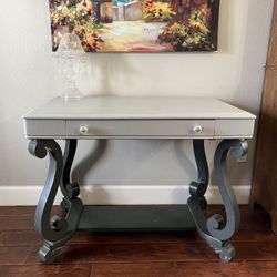 Antique Vintage Desk Wooden Gray