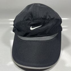 Vtg Nike Tailwind 7 Panel Mesh Hat Running Cap Black Adjustable Center Swoosh