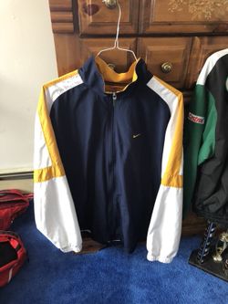 Nike zip up jacket size Xl gold and blue