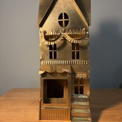 Brass metal whimsical holiday decor. Supports a candle or mini lights. Unique boutique find.