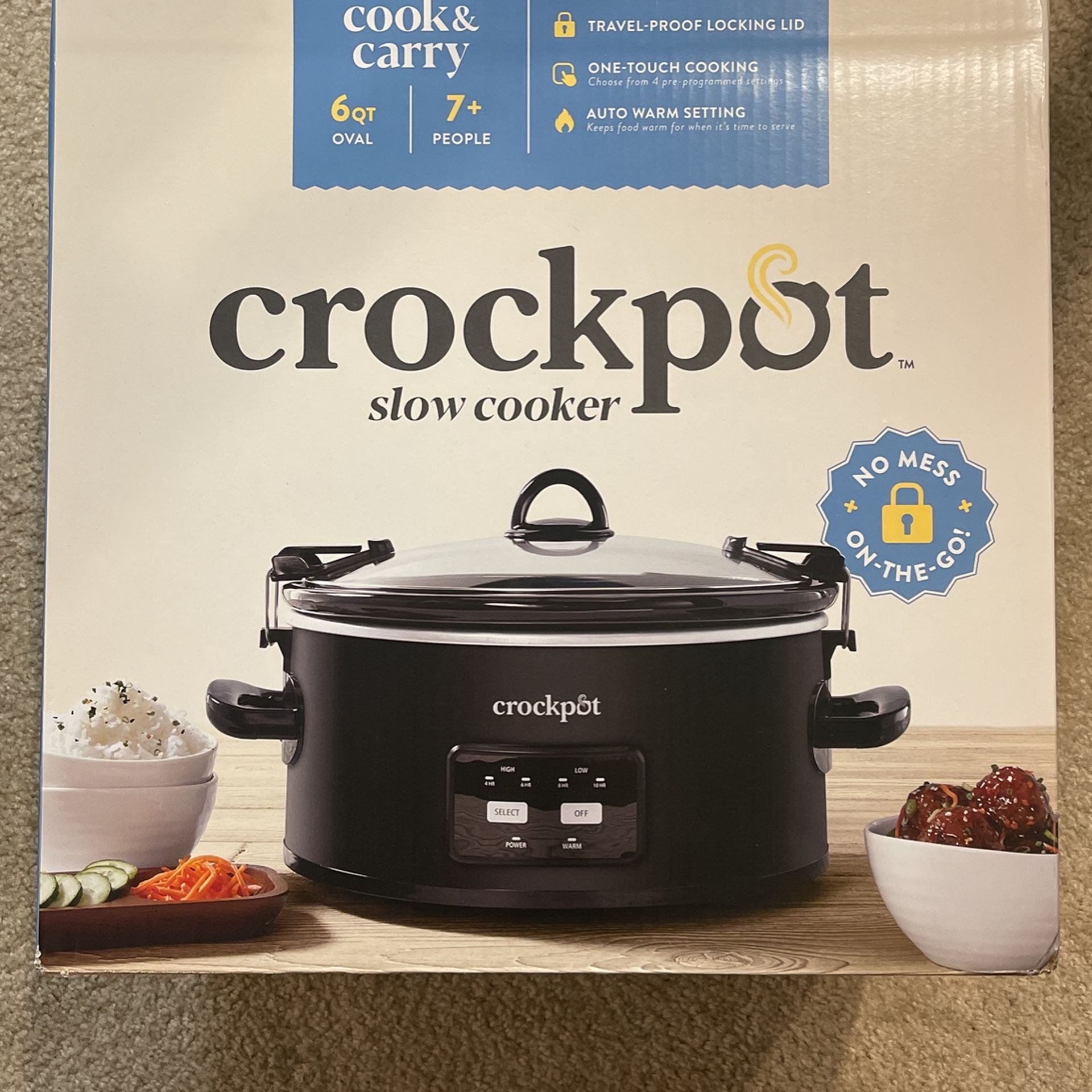 Crock-Pot 6qt Programmable Cook & Carry Slow Cooker Black SCCPVLF605-B