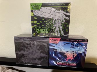 Pokemon Perfect Order & Chaos Rising & Pitch Black ETB bundle