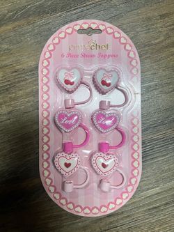 Prime Chef 6 Piece Heart Straw Toppers