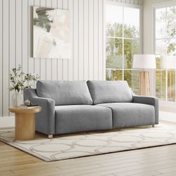 Serta Light Grey 90” Gabi Upholstered Queen Sleeper Sofa
