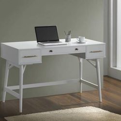 Mid-Century Desk In Clean White Finish! Lowest Prices Ever!