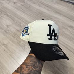 La Dodgers 50 Anniversary white & black hat