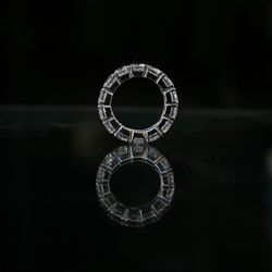 7 ct. tw. (5.5mm) 14K Solid gold Prong Set All Around Classic Engagement Eternity Band Ring. 635R110K