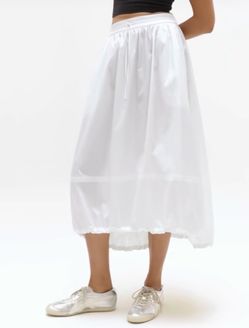 Athleta White Midi Bubble Skirt