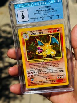Charizard Holo - Base Set unlimited 4/102 - EX NM CGC Graded 6