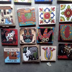 Hand Glazed Decorative Tile And Numbers 