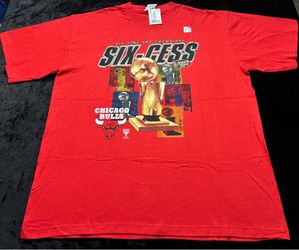 Mens XL Vintage 1998 Chicago Bulls Six-cess Championship Tshirt
