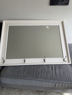 Wall Mirror W/coat Hooks 