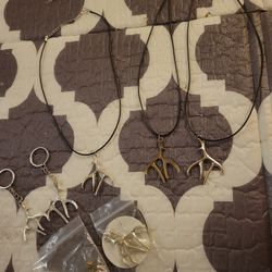 Horn Necklace, Earrings, And Keychain 