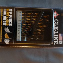 CLE-LINE 29 PIECE BLACK AND GOLD DRILL BIT SET 