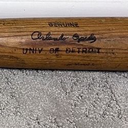 Games Used University Of Detroit Wooden Orlando Cepeda Baseball Bat