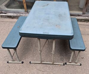 Folding collapsible camp picnic table