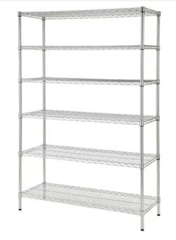 6-Tier Commercial Grade Heavy Duty Steel Wire Shelving Unit in Chrome (48 in. W x 72 in. H x 18 in. D)