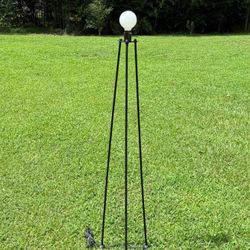 Vintage Mid Century Modern Minimalist Hairpin Pyramid Triangle Iron Floor Lamp